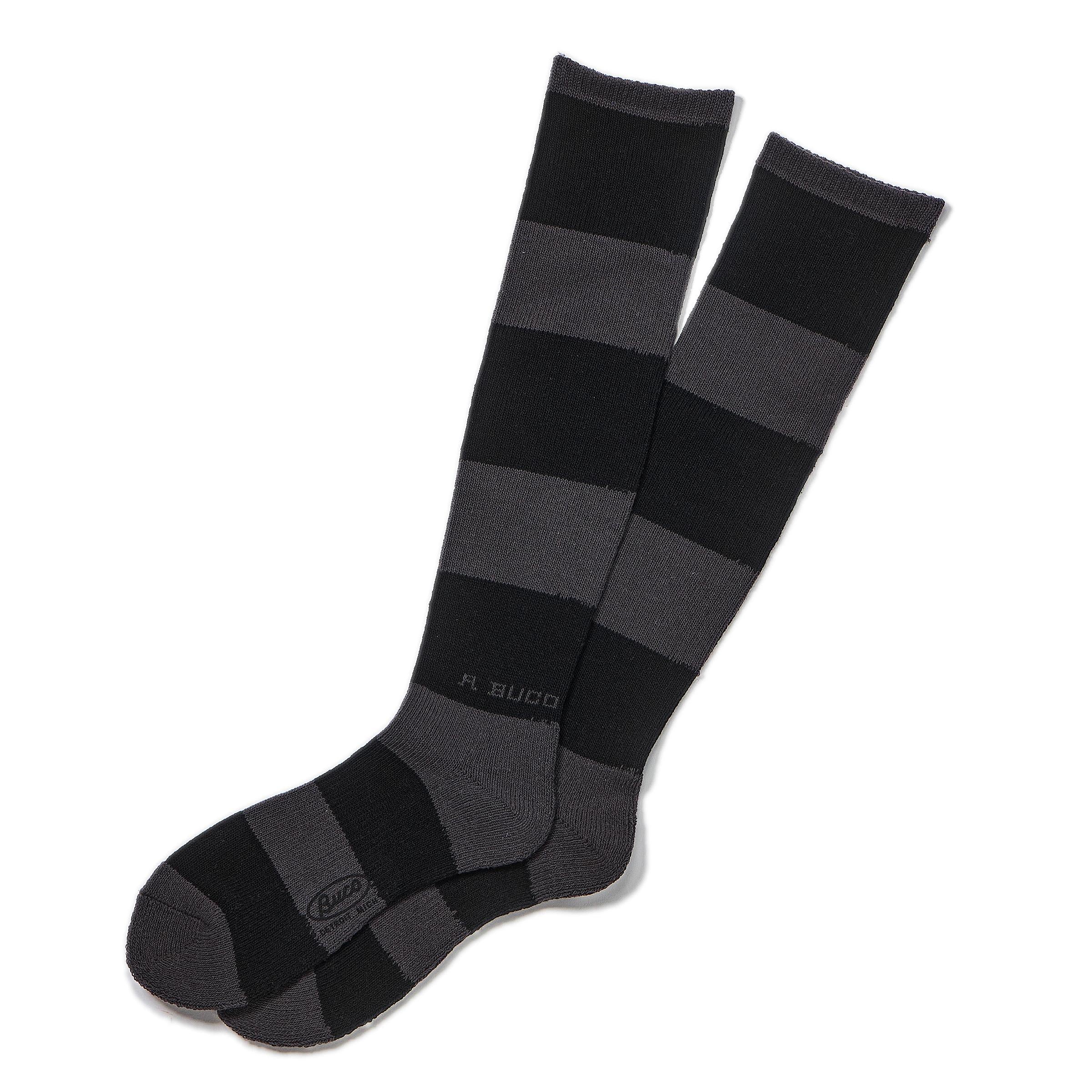 BA23105 BUCO STRIPED ACTION SOCKS - GRAY/BLACK