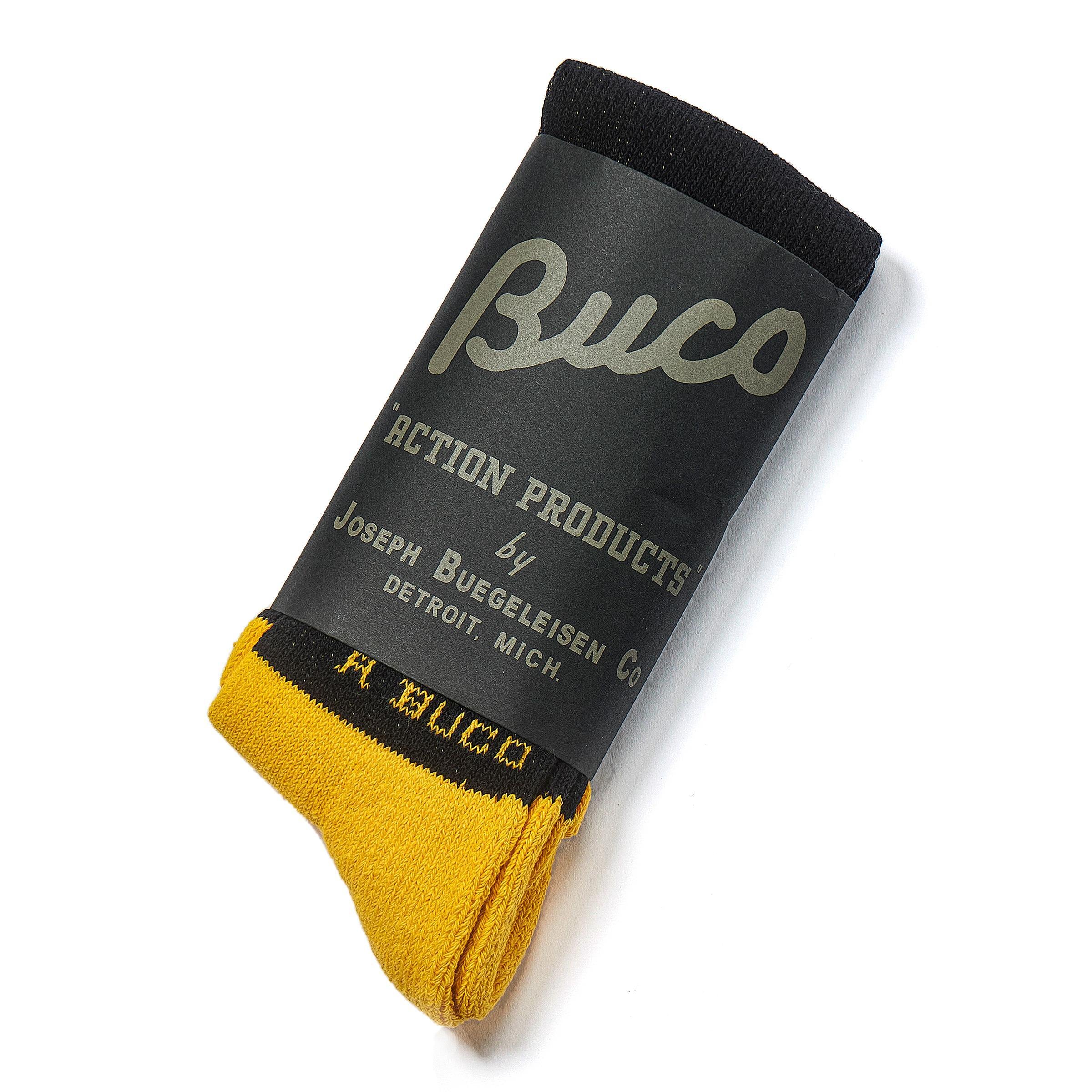 BA23105 BUCO STRIPED ACTION SOCKS - YELLOW/BLACK