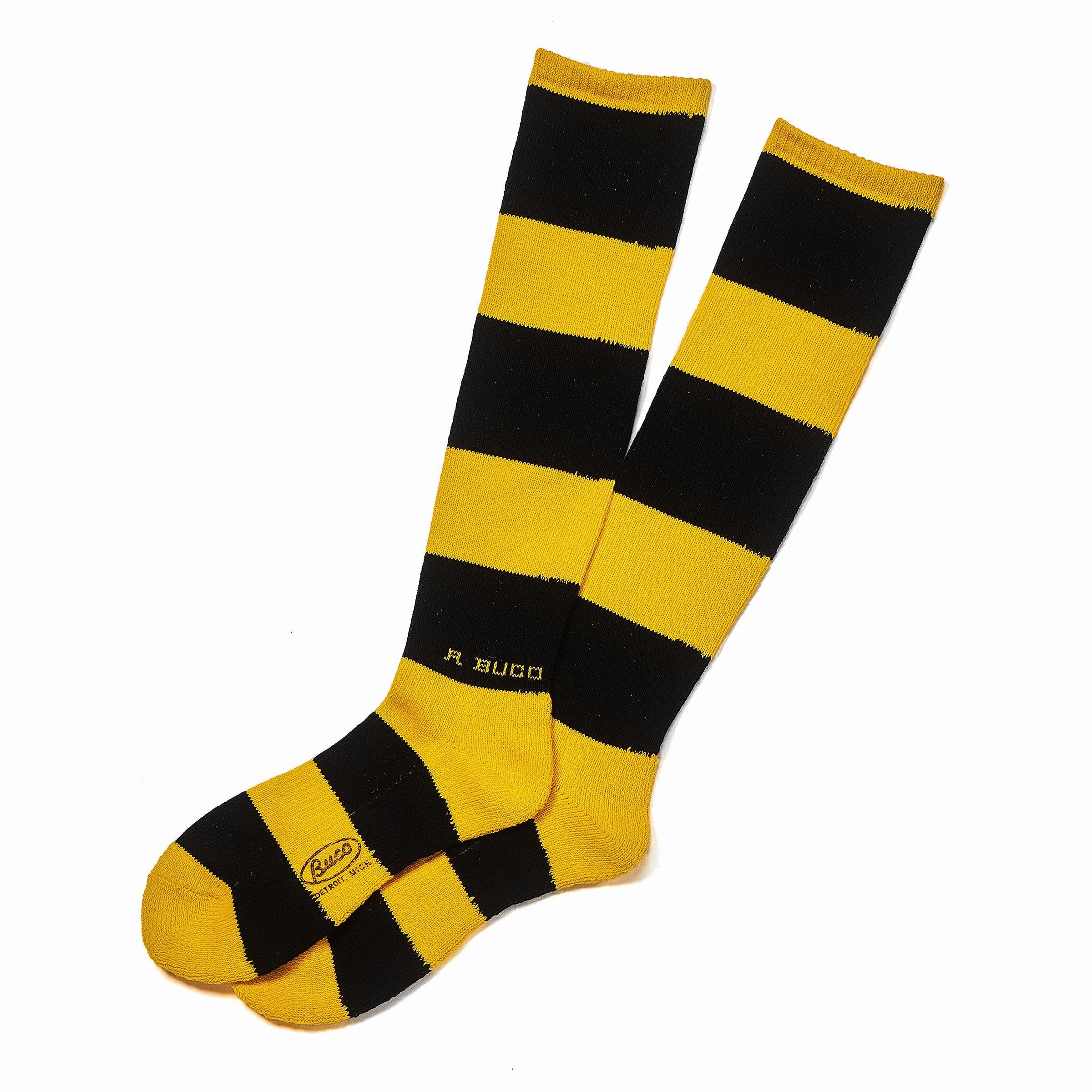 BA23105 BUCO STRIPED ACTION SOCKS - YELLOW/BLACK