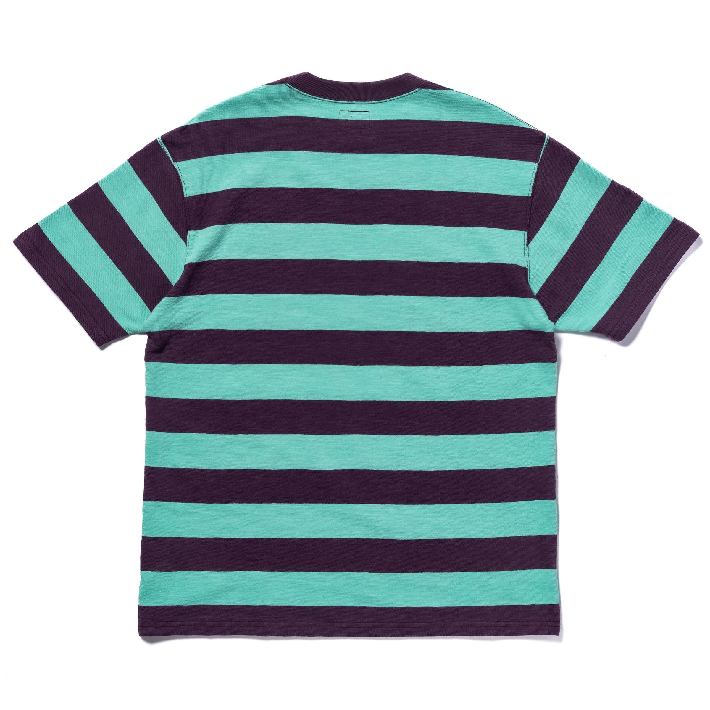 BC24002 BUCO STRIPE TEE S/S - MINT/PURPLE