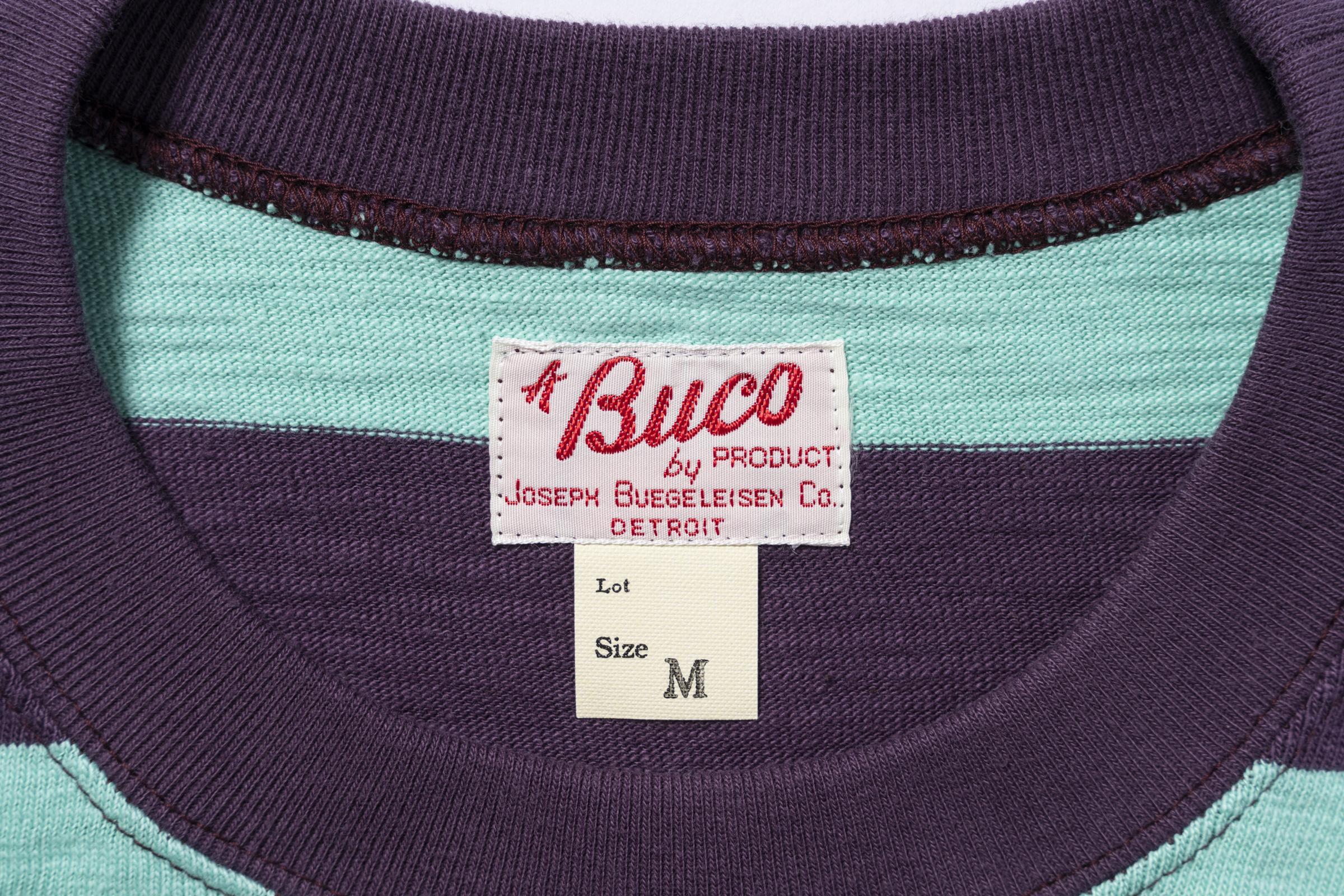 BC24002 BUCO STRIPE TEE S/S - MINT/PURPLE