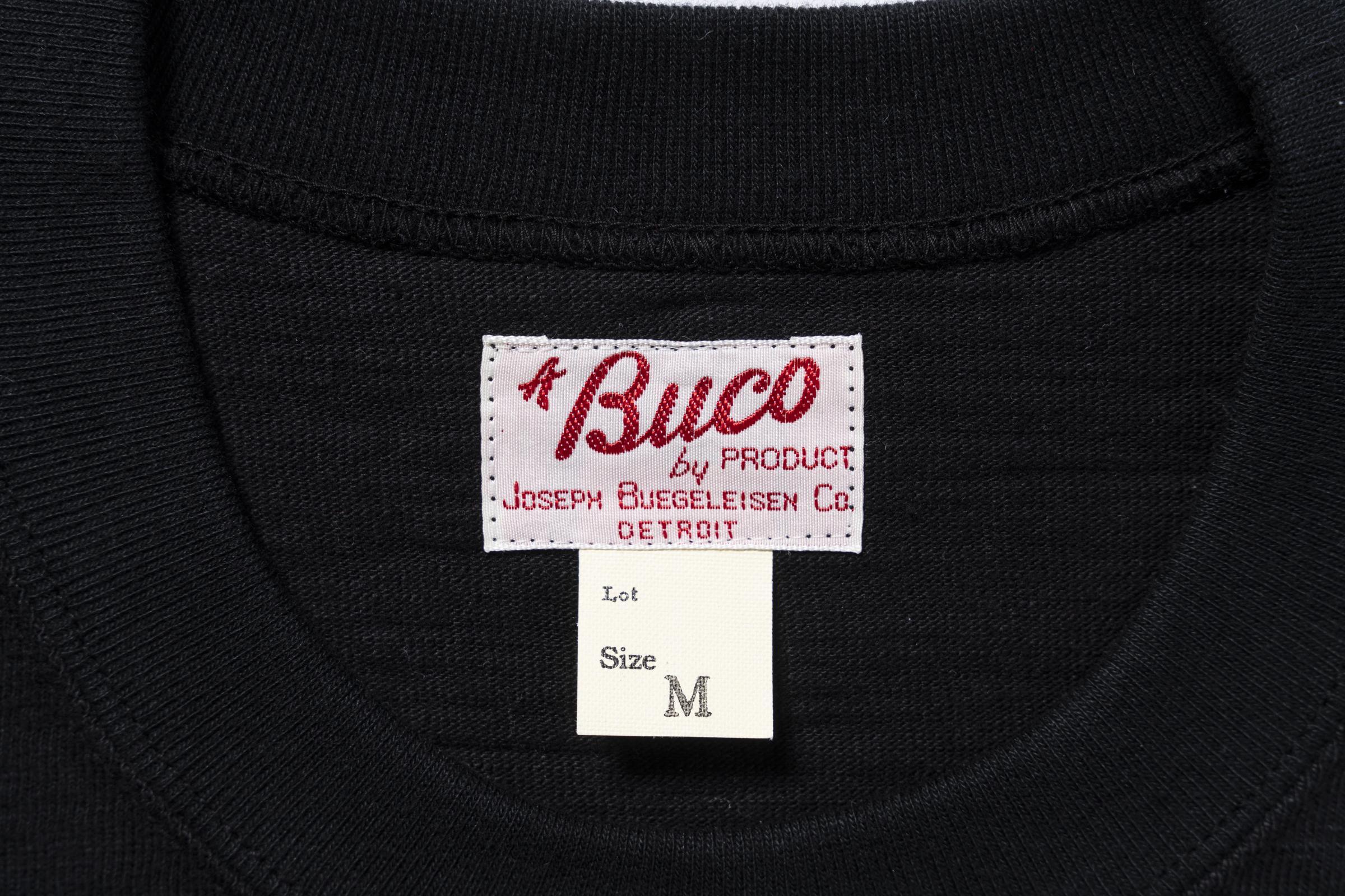 BC25001 BUCO STRIPED SLEEVE TEE / FLYING WHEEL - BLACK/WHITE