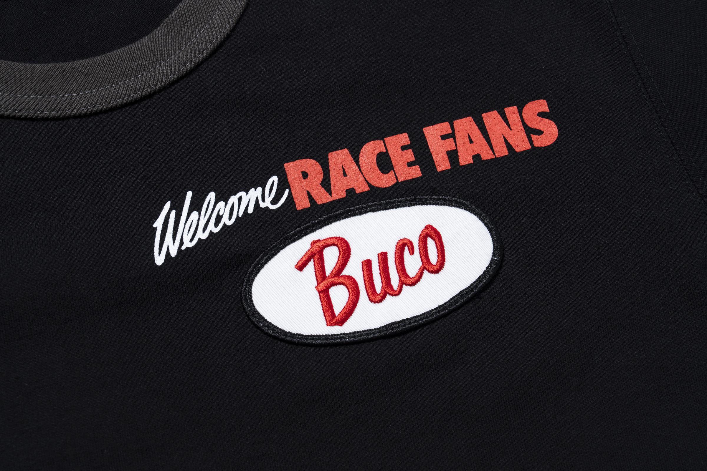 BC26004 BUCO TEE / WELCOME RACING FANS! - BLACKxCHARCOAL