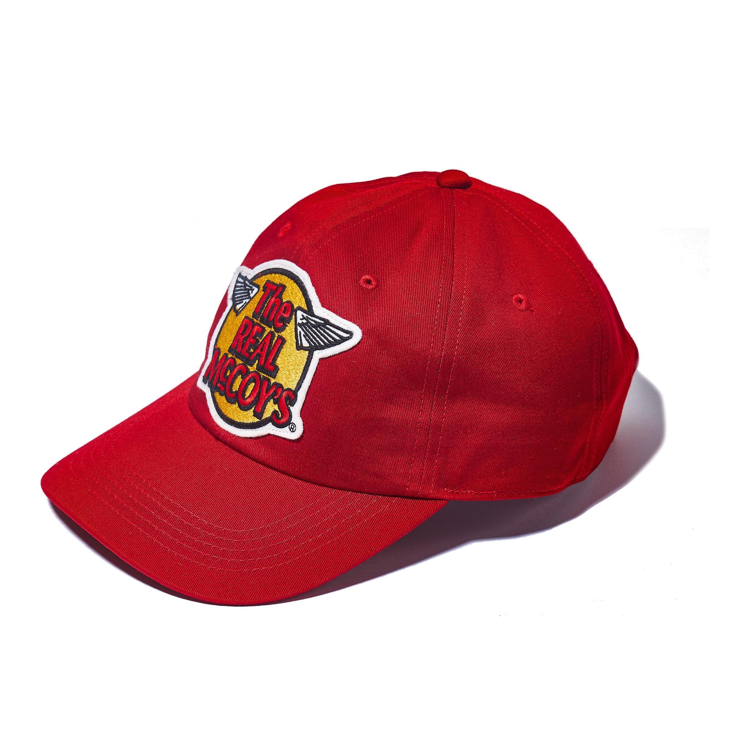 MA23001 THE REAL MCCOY'S LOGO BASEBALL CAP - RED