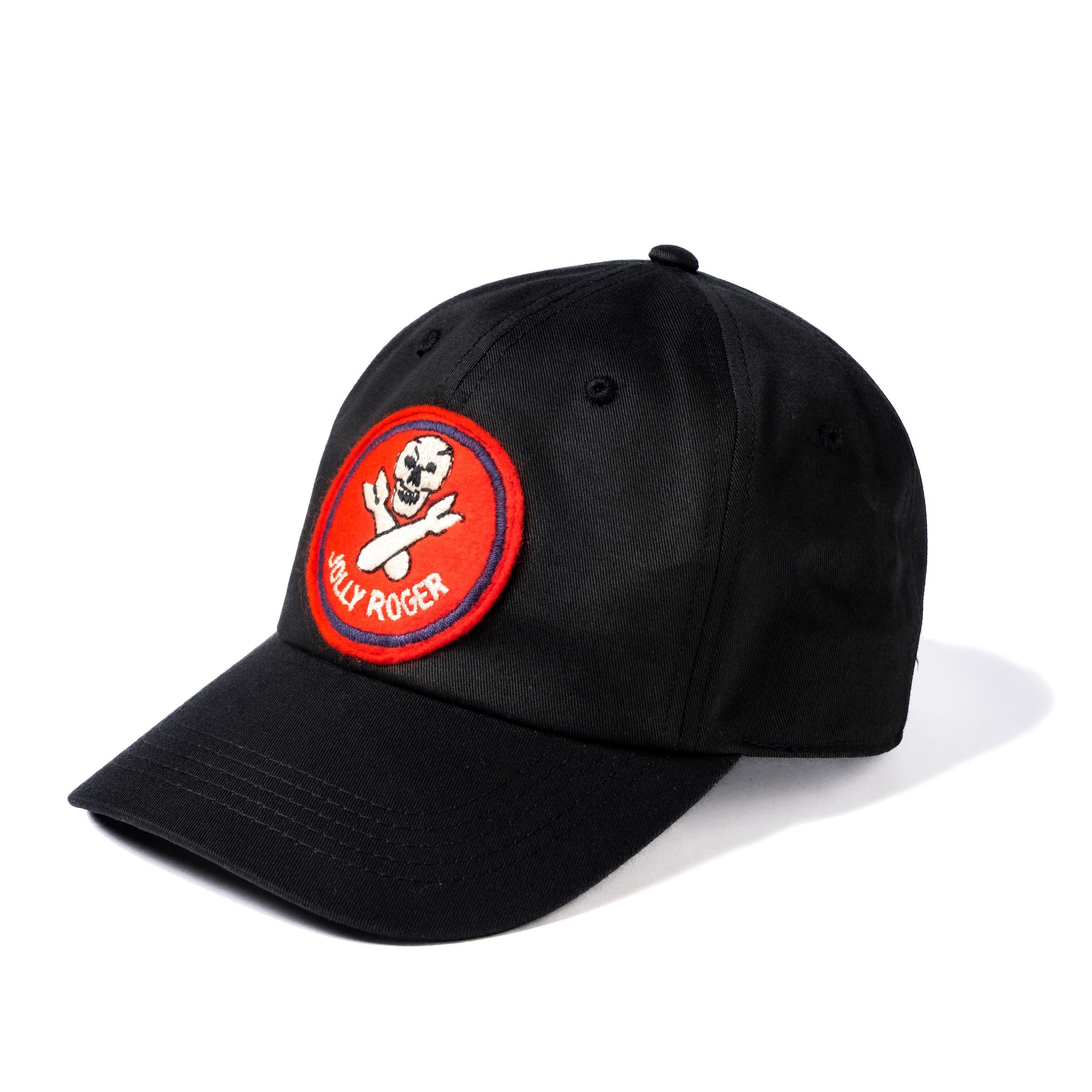 MA25003 BASEBALL CAP / JOLLY ROGER - BLACK