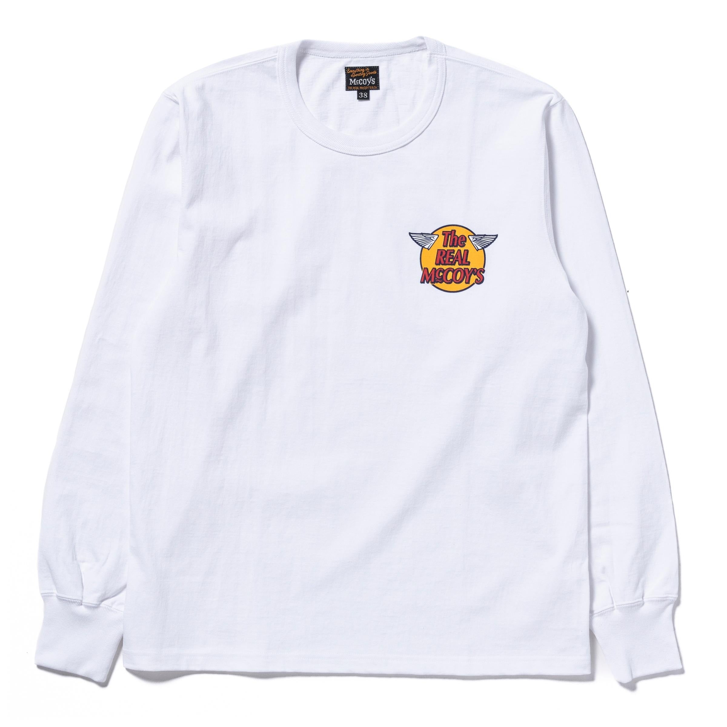 MC24003 THE REAL McCOY'S LOGO TEE L/S - WHITE