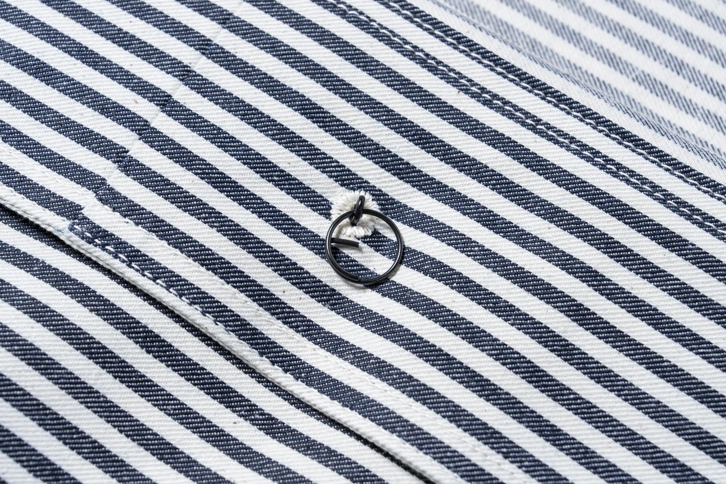 MJ26004 U.S. NAVY STRIPED DUNGAREE JUMPER - WHITExNAVY