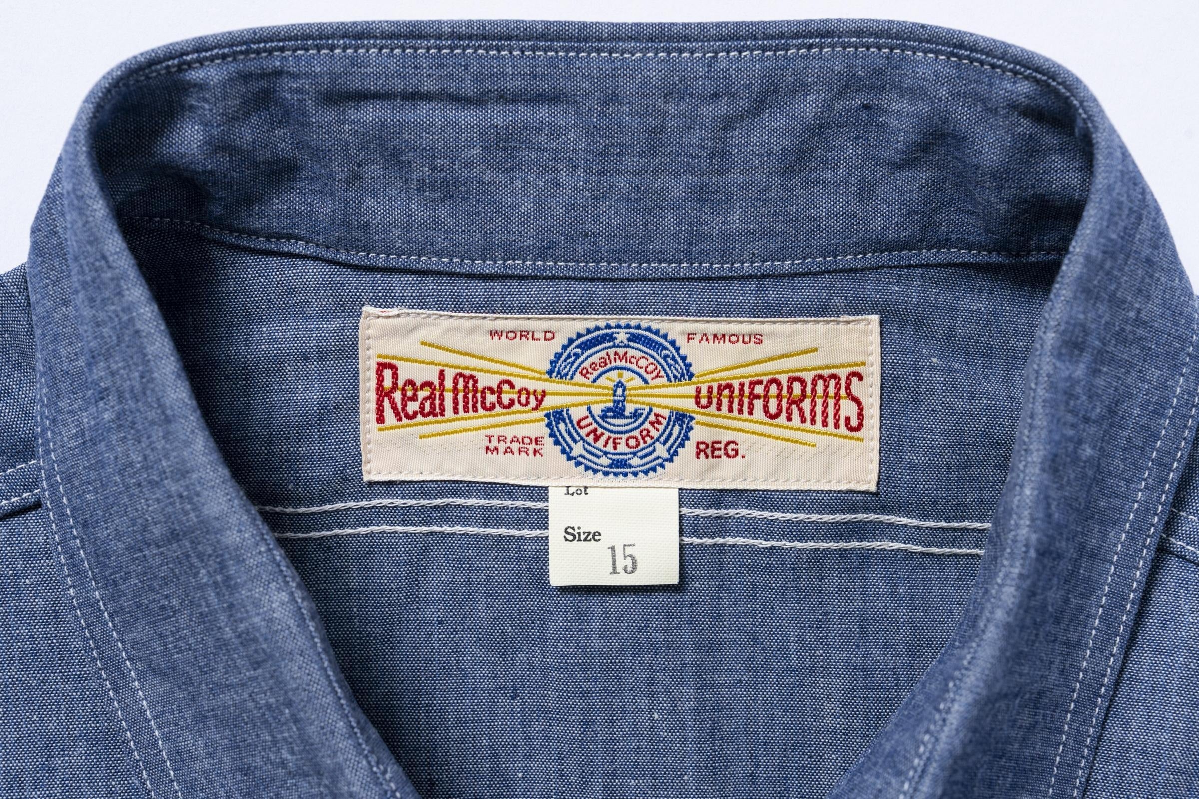 MS25004 U.S. NAVY CHAMBRAY SHIRT L/S (MODIFY) / USN - LIGHT BLUE