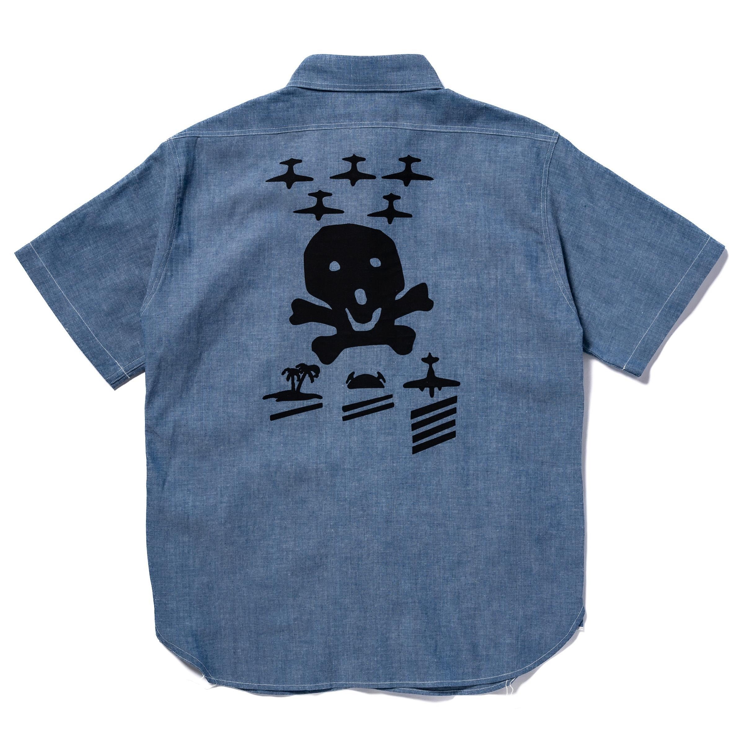 MS25007 U.S. NAVY CHAMBRAY SHIRT S/S / USS KIDD - LIGHT BLUE