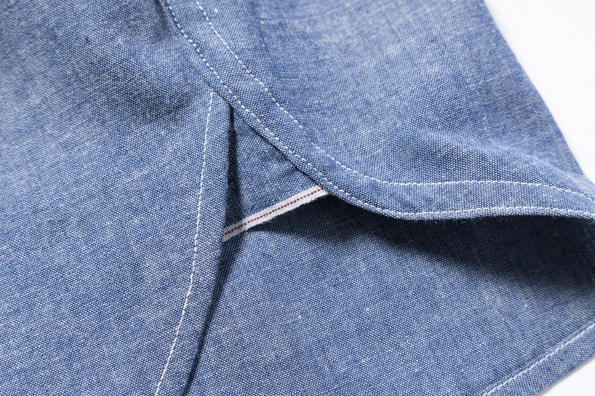MS25007 U.S. NAVY CHAMBRAY SHIRT S/S / USS KIDD - LIGHT BLUE