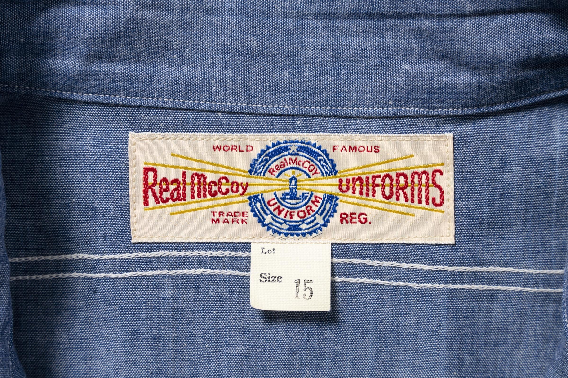 MS25007 U.S. NAVY CHAMBRAY SHIRT S/S / USS KIDD - LIGHT BLUE