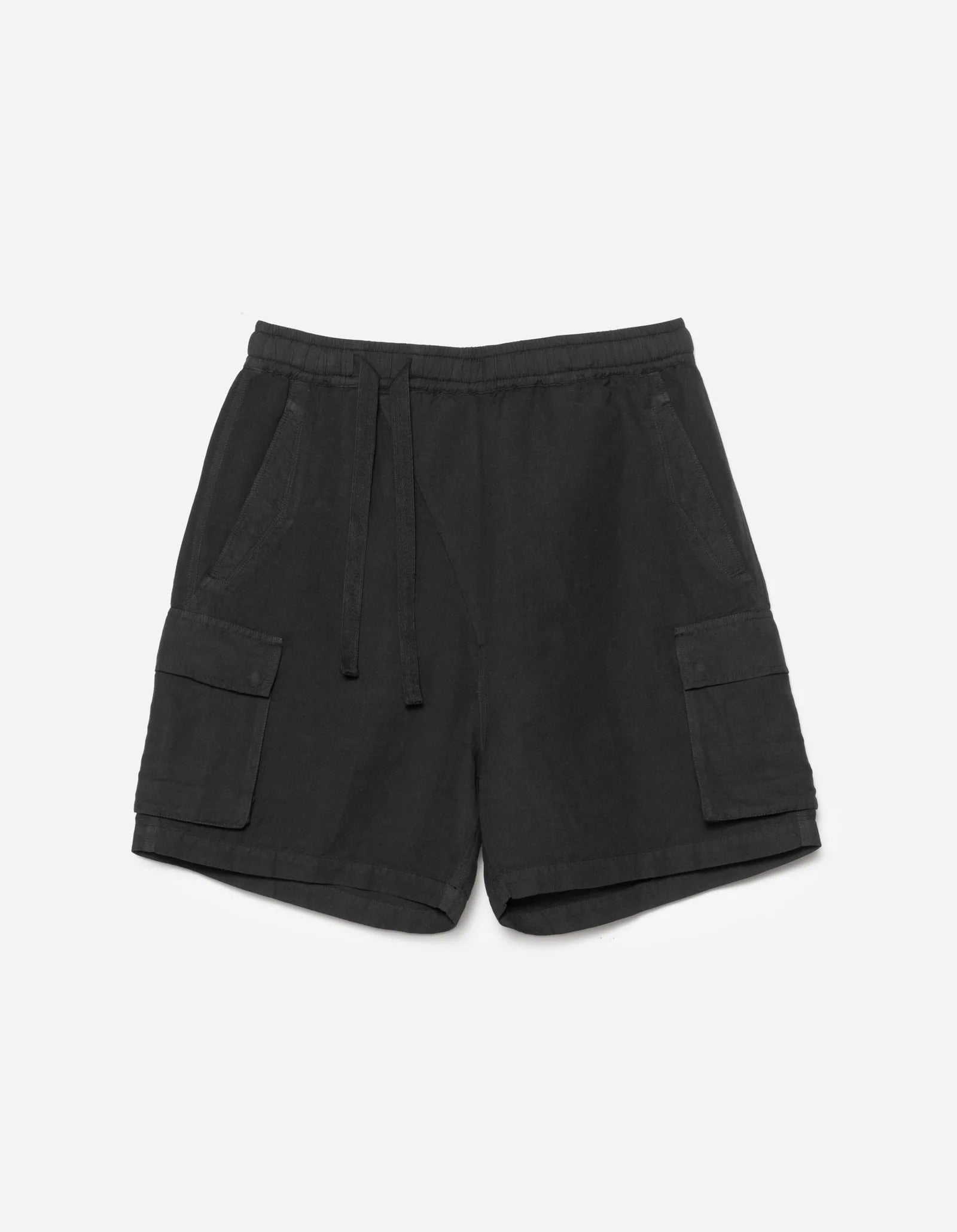 6082 HEMP CARGO ASYM TRACK SHORTS - BLACK