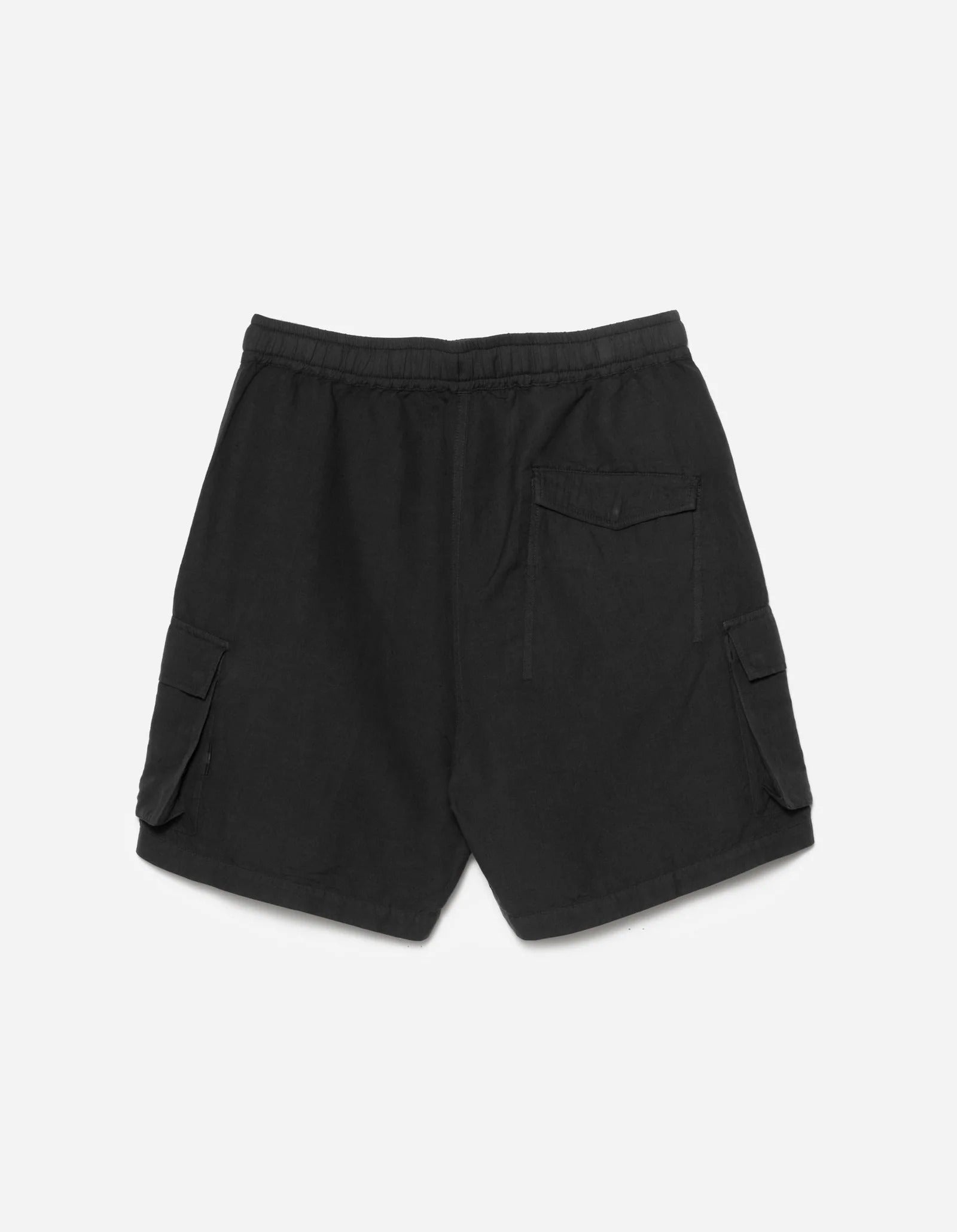 6082 HEMP CARGO ASYM TRACK SHORTS - BLACK