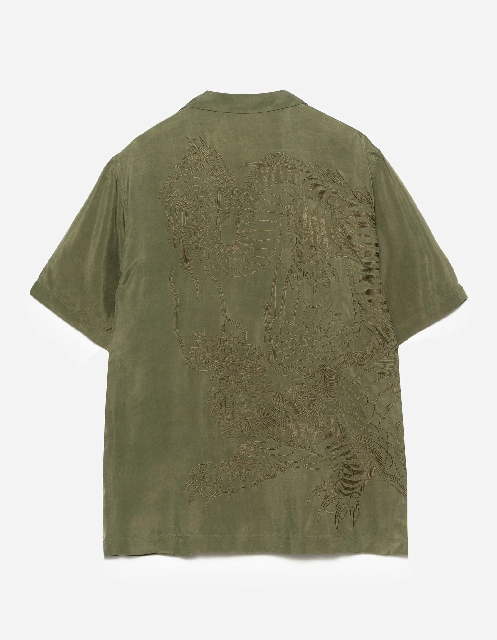 6098 TIGER DRAGON CAMP COLLAR SHIRT - OLIVE