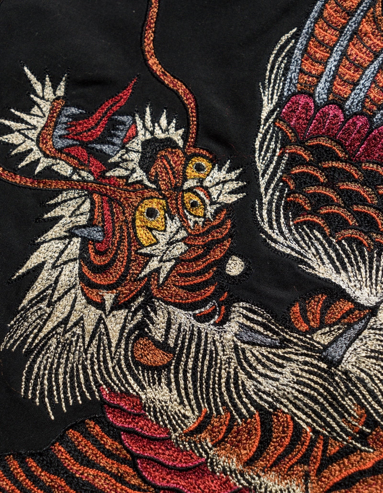 6091 TIGER DRAGON LOOSE SNOPANTS - BLACK