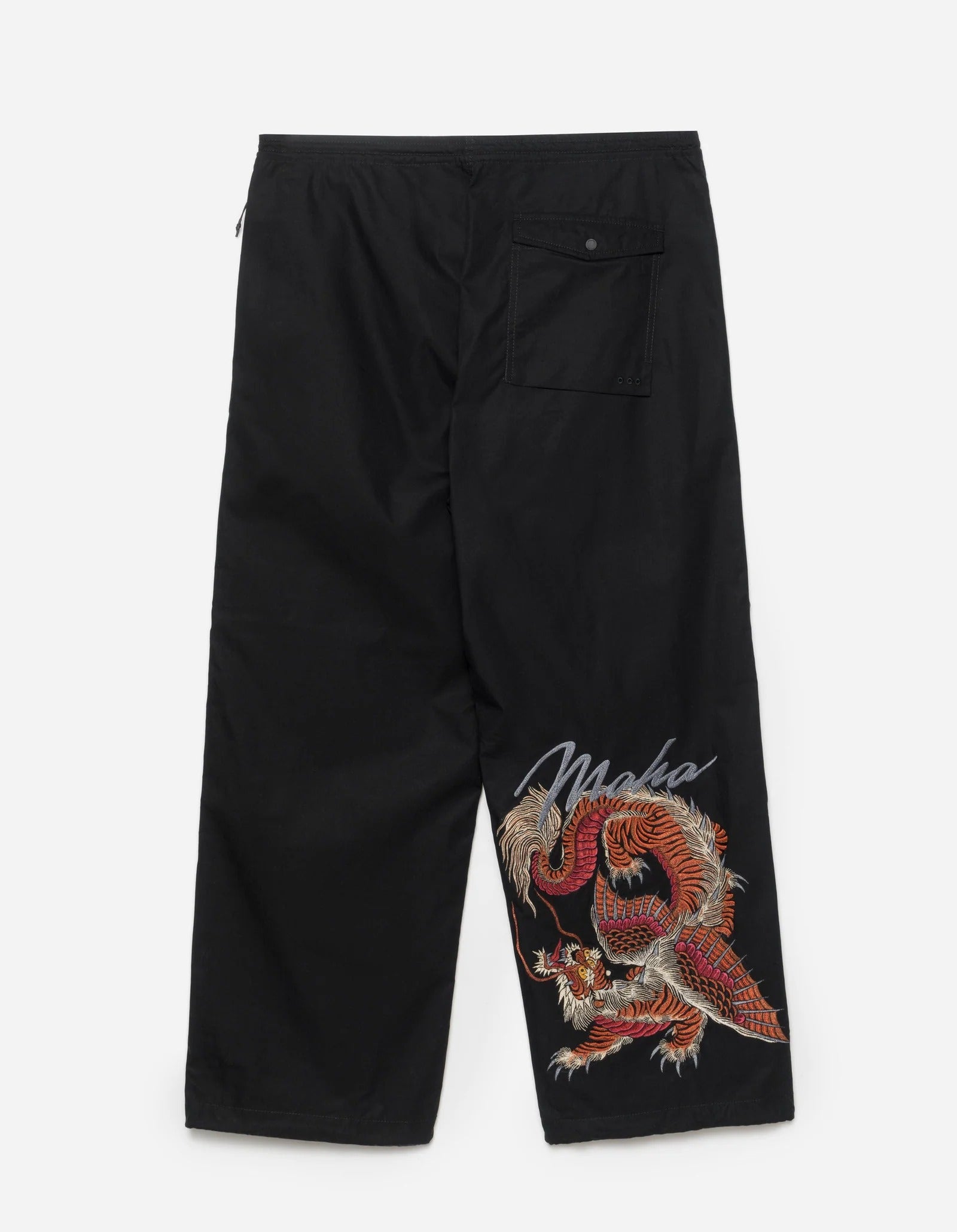 6091 TIGER DRAGON LOOSE SNOPANTS - BLACK