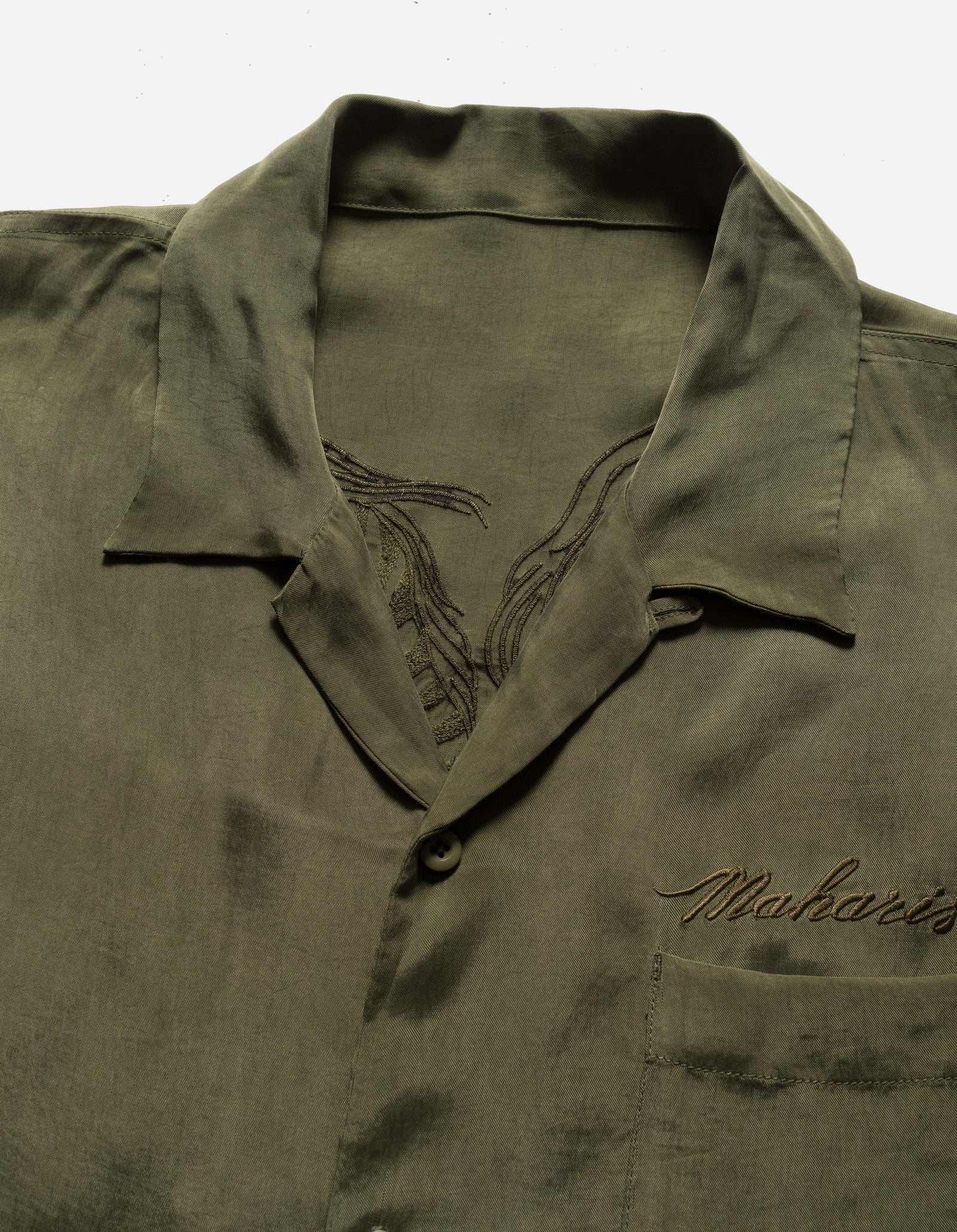 6098 TIGER DRAGON CAMP COLLAR SHIRT - OLIVE