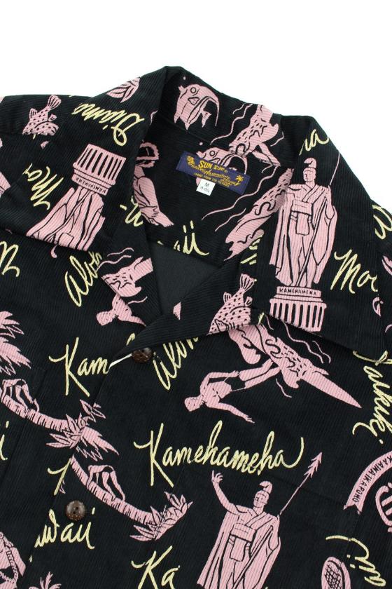 SS29582 CORDUROY L/S OPEN SHIRT "HISTORICAL EVIDENCE" - BLACK