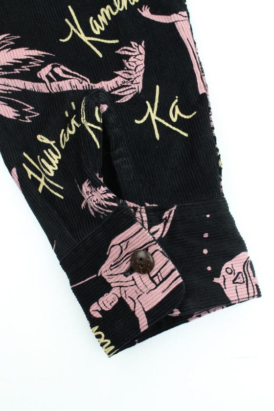 SS29582 CORDUROY L/S OPEN SHIRT "HISTORICAL EVIDENCE" - BLACK