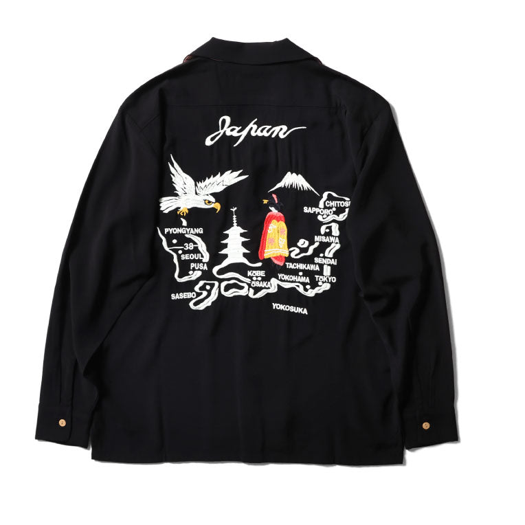 41152 SOUVENIR L/S SHIRT (MAP) - BLACK