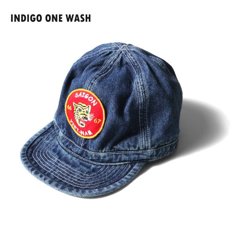 6892 PATCH DENIM ARMY CAP(TIGER) - INDIGO ONE WASH