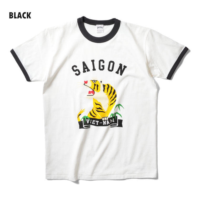 22304 RINGER TEE S/S(TIGER) - BLACK