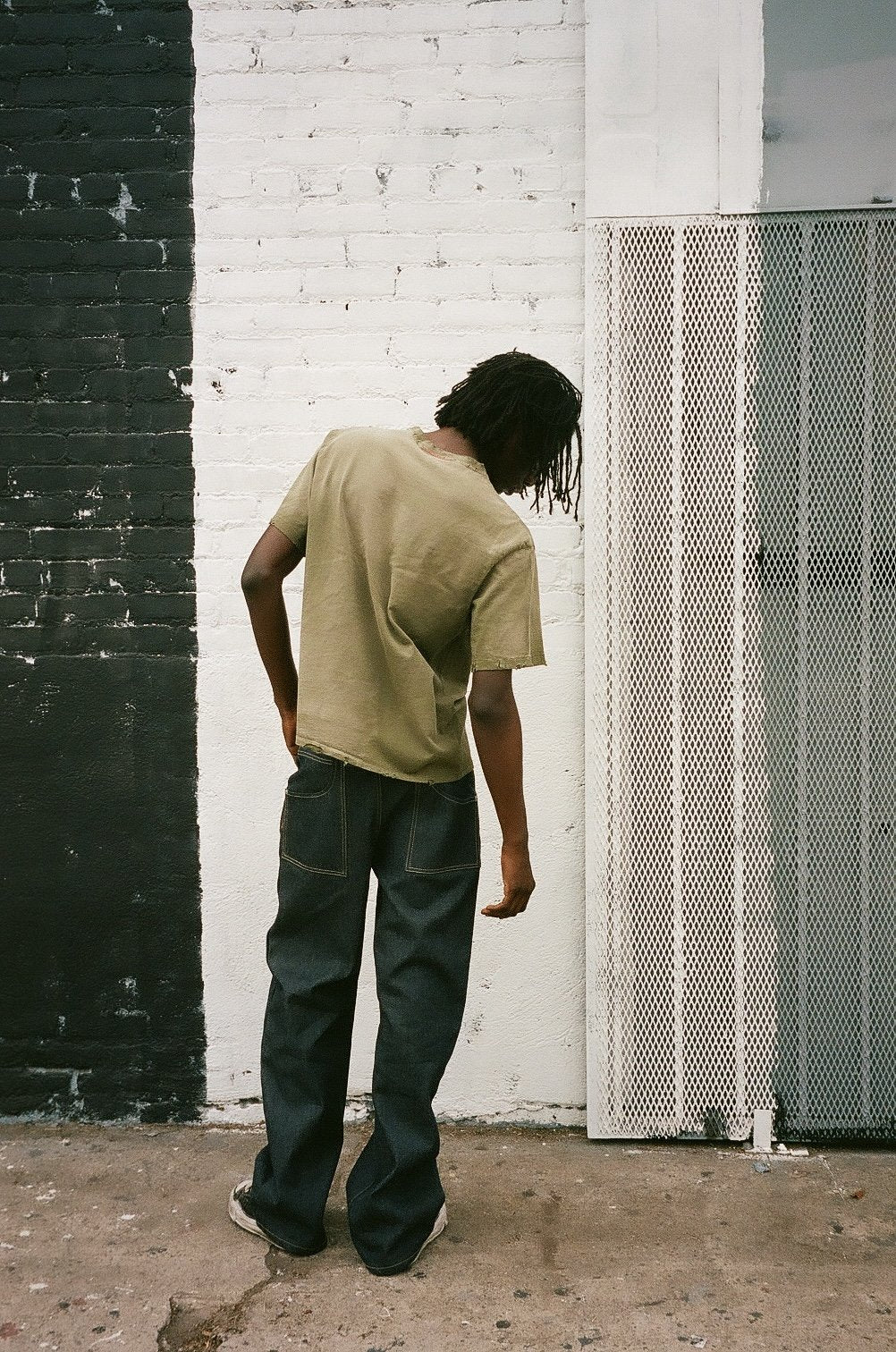 OVERSIZE CROP TEE S/S - AGED MILITARY GREEN (SINGLE STITCH)