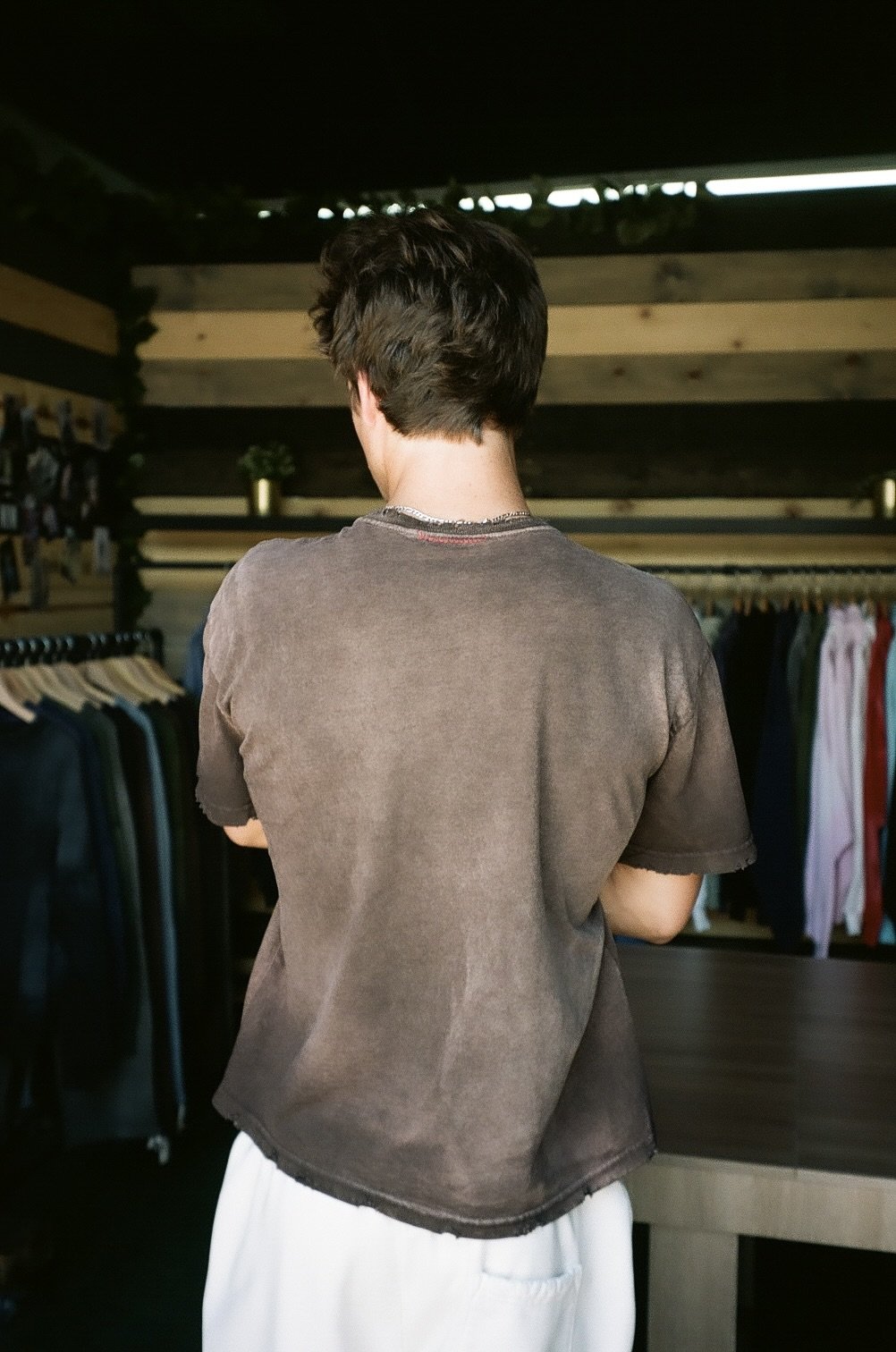 OVERSIZE CROP TEE S/S - AGED BROWN