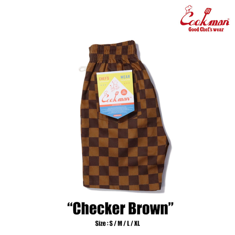 CHEF SHORT PANTS CHECKER - BROWN