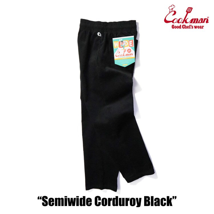 CHEF PANTS SEMIWIDE CORDUROY - BLACK