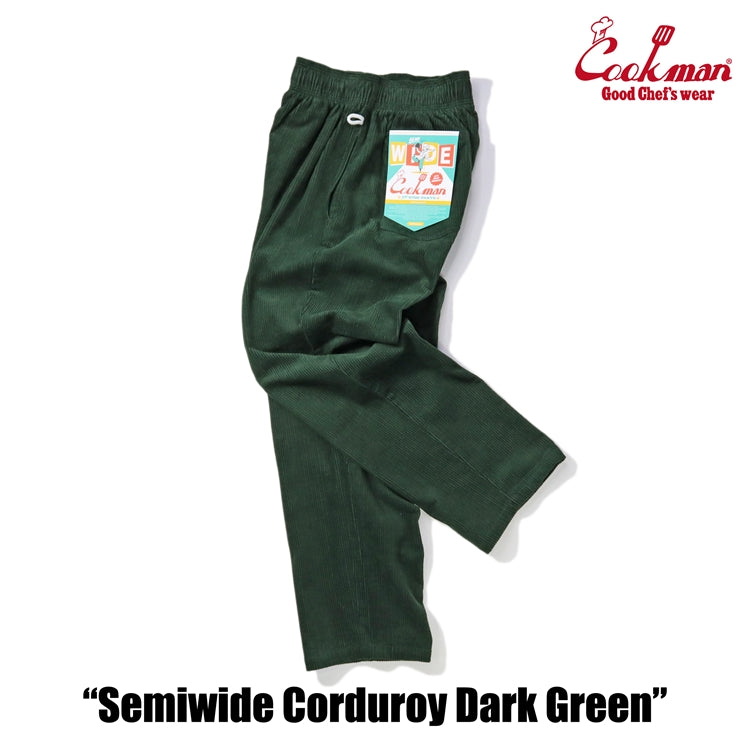 CHEF PANTS SEMIWIDE CORDUROY - DARK GREEN