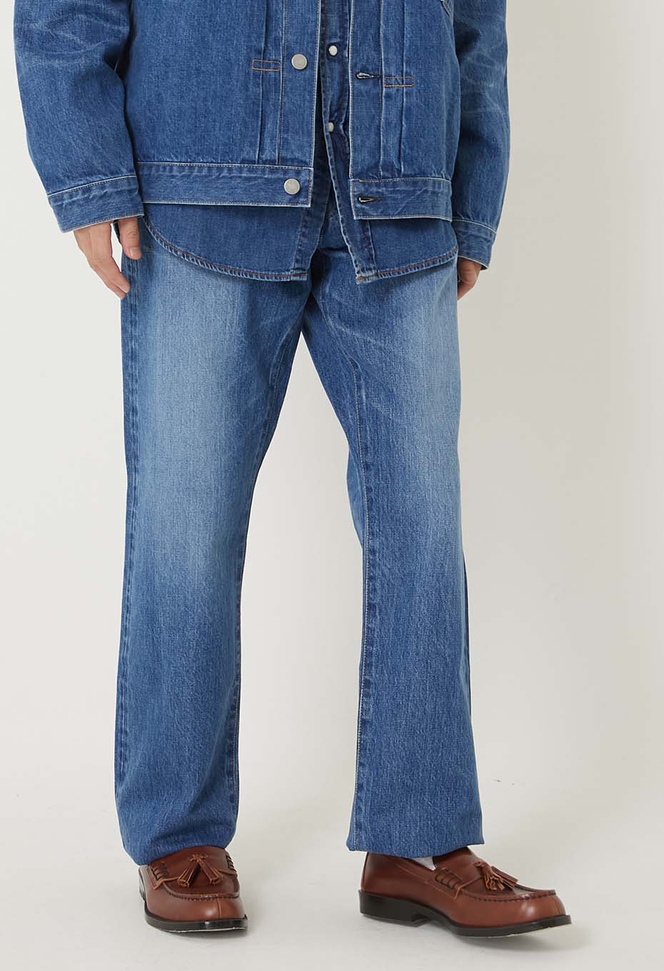 PP02 MOD SUPIMA SELVEDGE DENIM WIDE JEANS /FADE WASH - BLUE