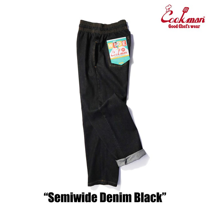 CHEF PANTS SEMIWIDE CORDUROY - BLACK