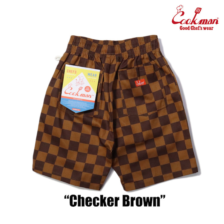 CHEF SHORT PANTS CHECKER - BROWN