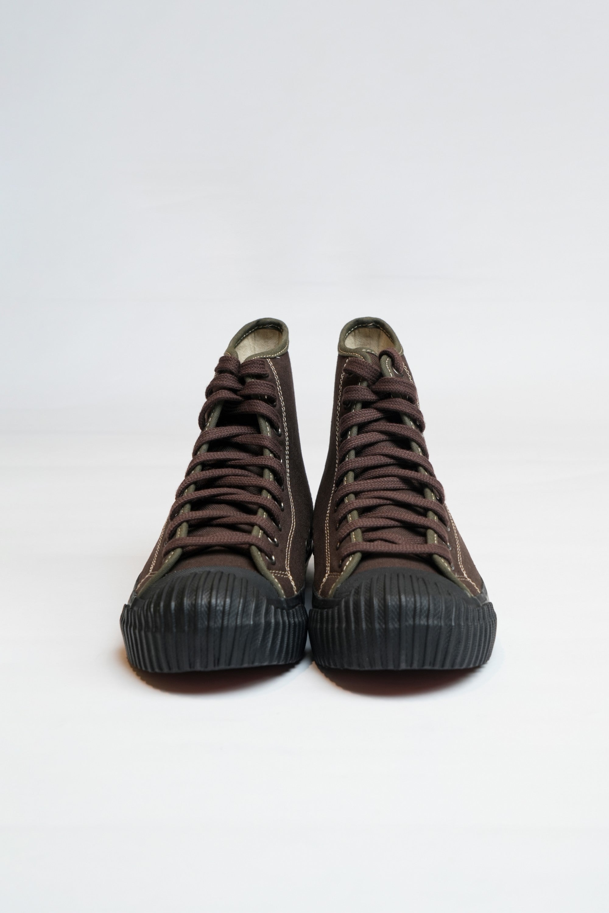 NAVAL TRAINERS HI TOP - BROWN CANVAS