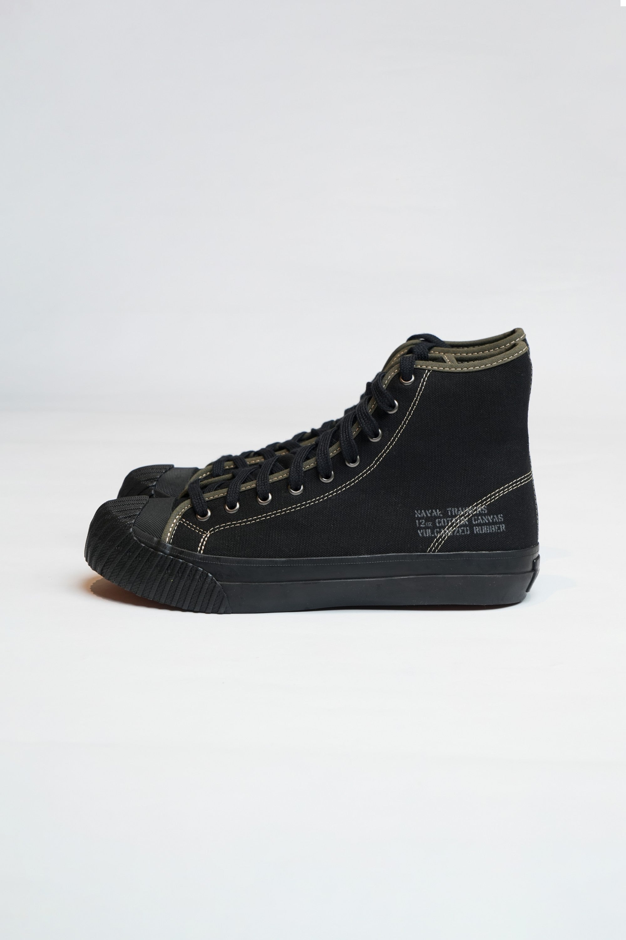 NAVAL TRAINERS HI TOP - BLACK CANVAS