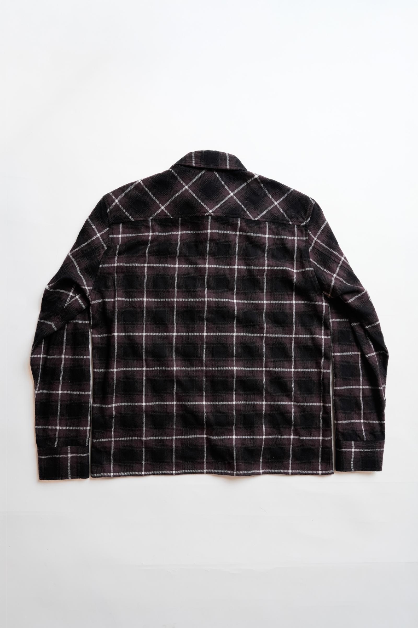 Open Collar Shirt - Brown Plaid