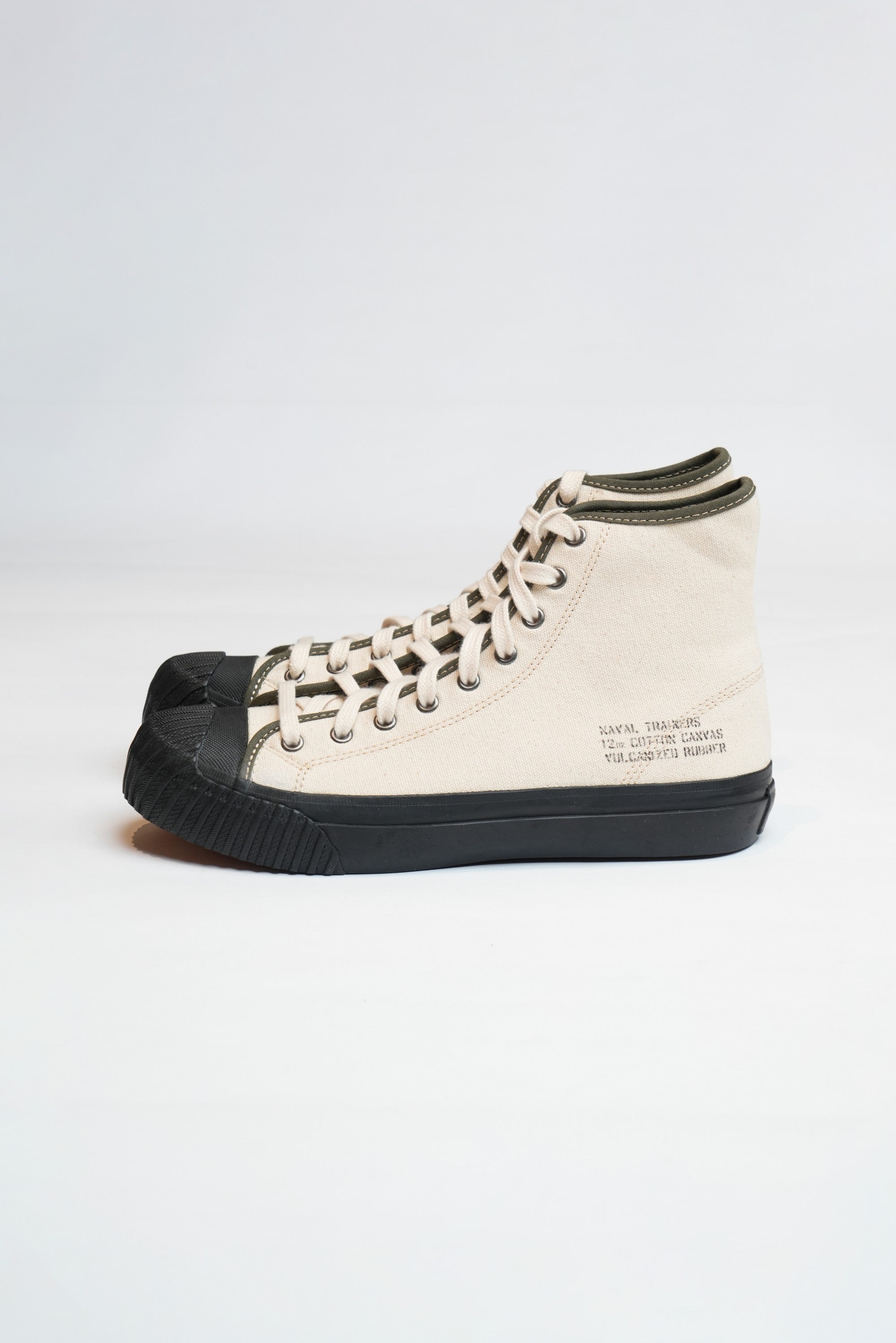 NAVAL TRAINERS HI TOP - NATURAL CANVAS