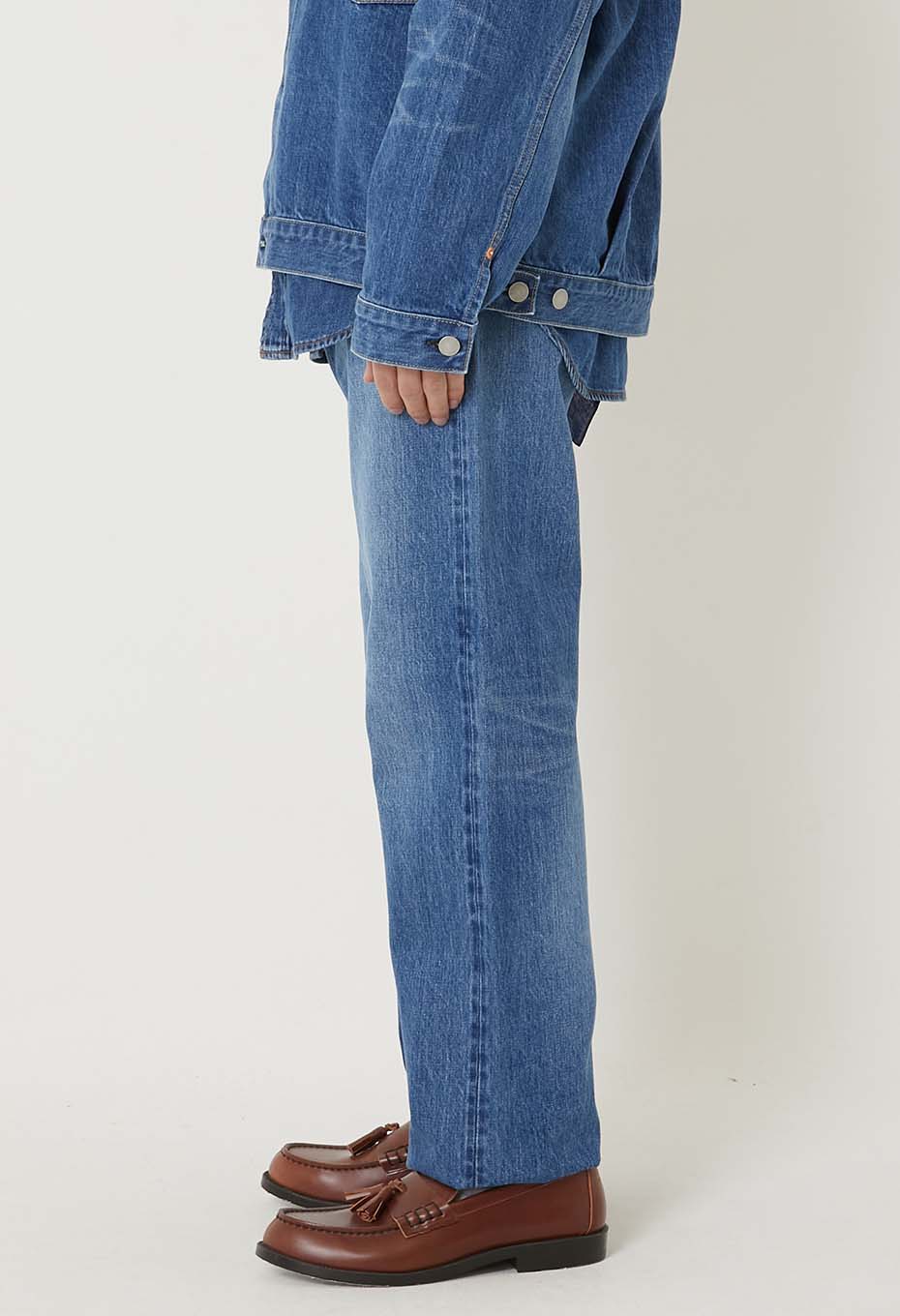 PP02 MOD SUPIMA SELVEDGE DENIM WIDE JEANS /FADE WASH - BLUE