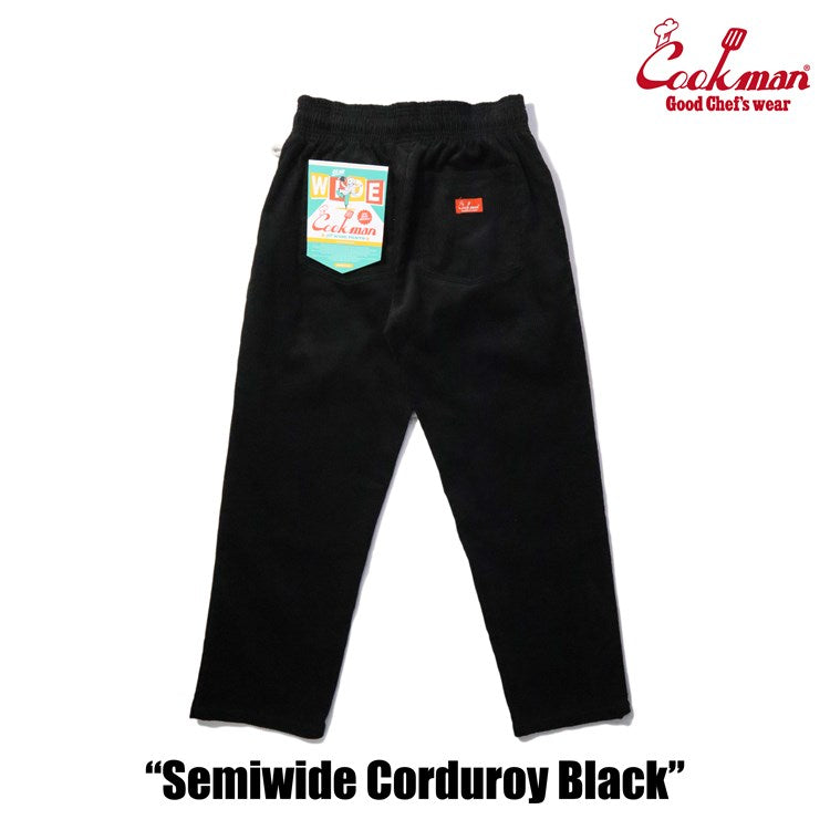 CHEF PANTS SEMIWIDE CORDUROY - BLACK