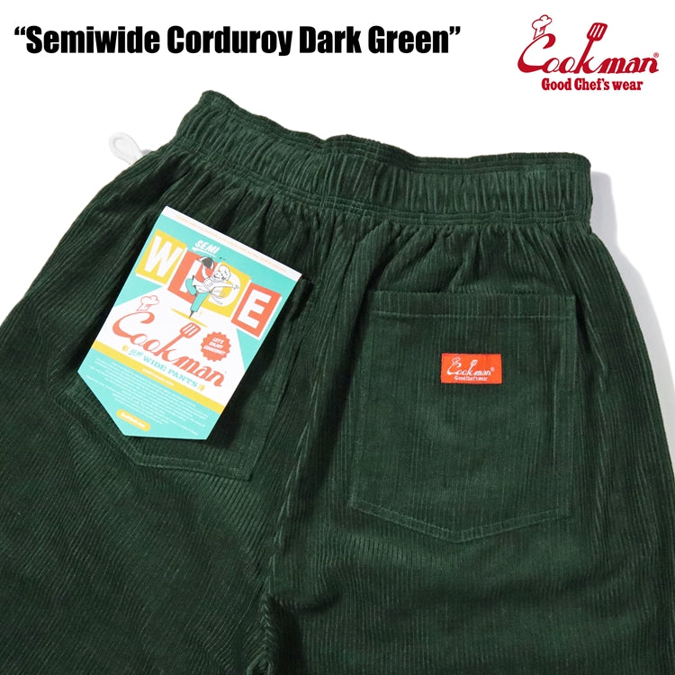 CHEF PANTS SEMIWIDE CORDUROY - DARK GREEN