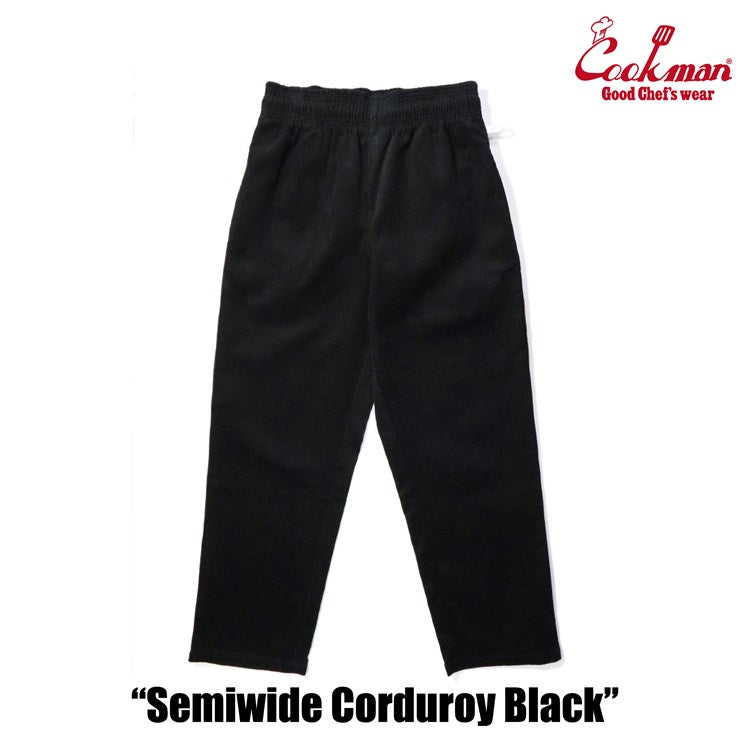 CHEF PANTS SEMIWIDE CORDUROY - BLACK