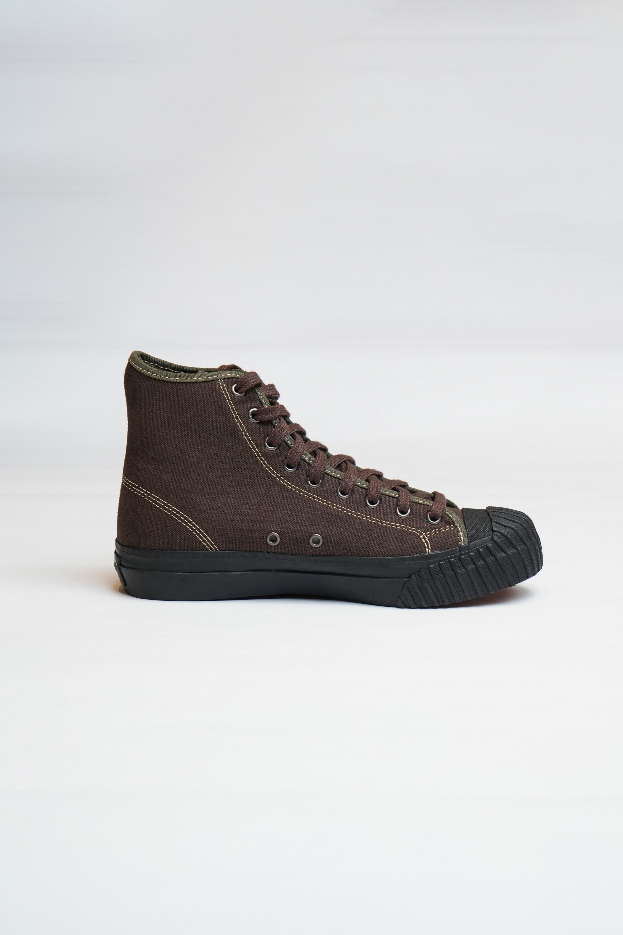 NAVAL TRAINERS HI TOP - BROWN CANVAS