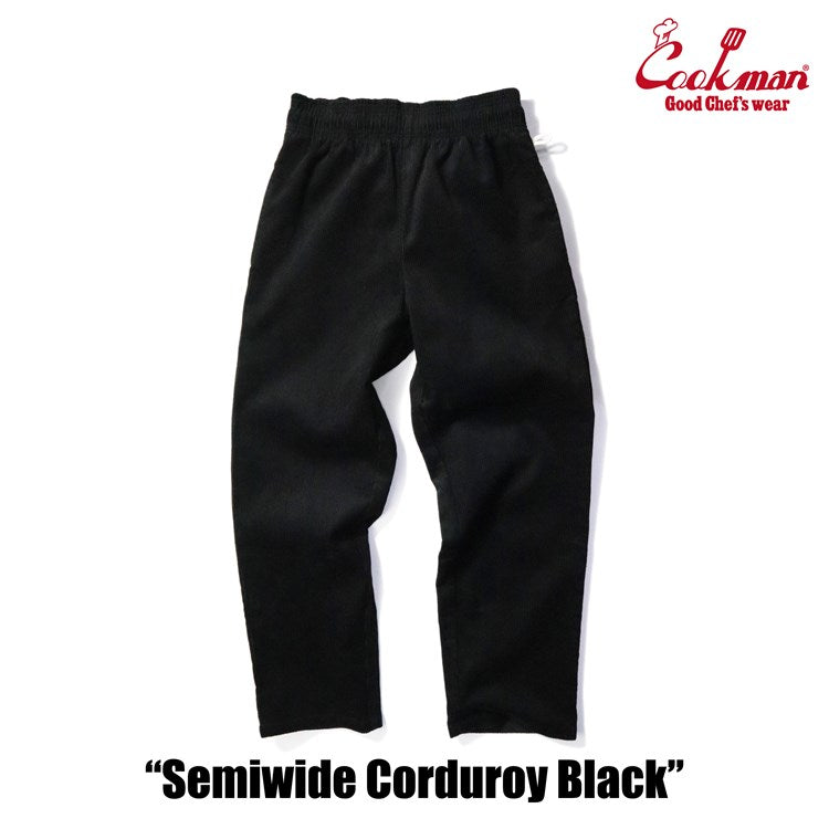 CHEF PANTS SEMIWIDE CORDUROY - BLACK