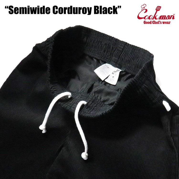 CHEF PANTS SEMIWIDE CORDUROY - BLACK