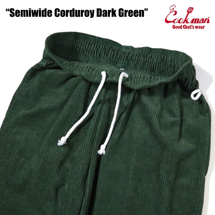 CHEF PANTS SEMIWIDE CORDUROY - DARK GREEN