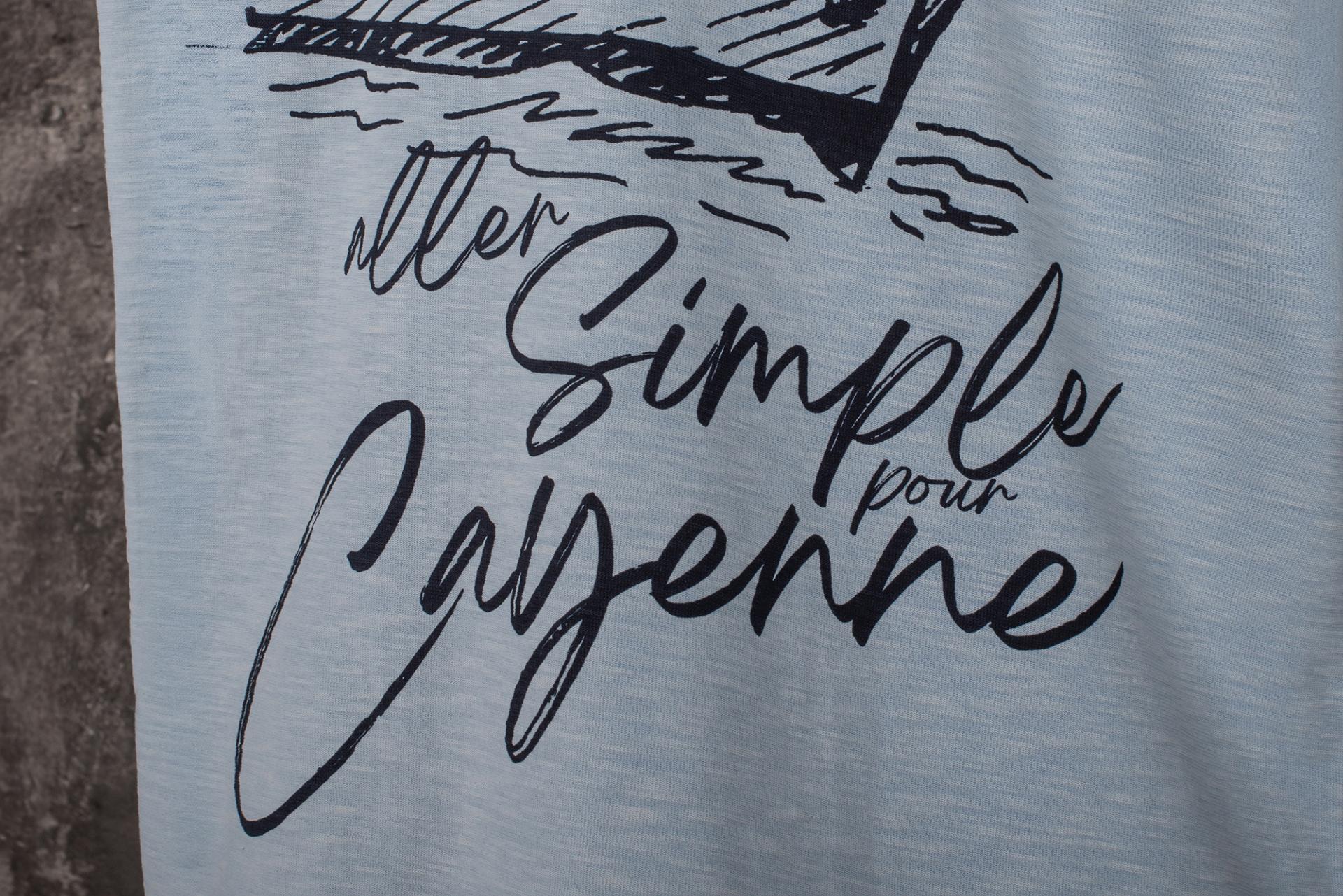 LE TRICOT "ALLER SIMPLE POUR CAYENNE" - LIGHT BLUE