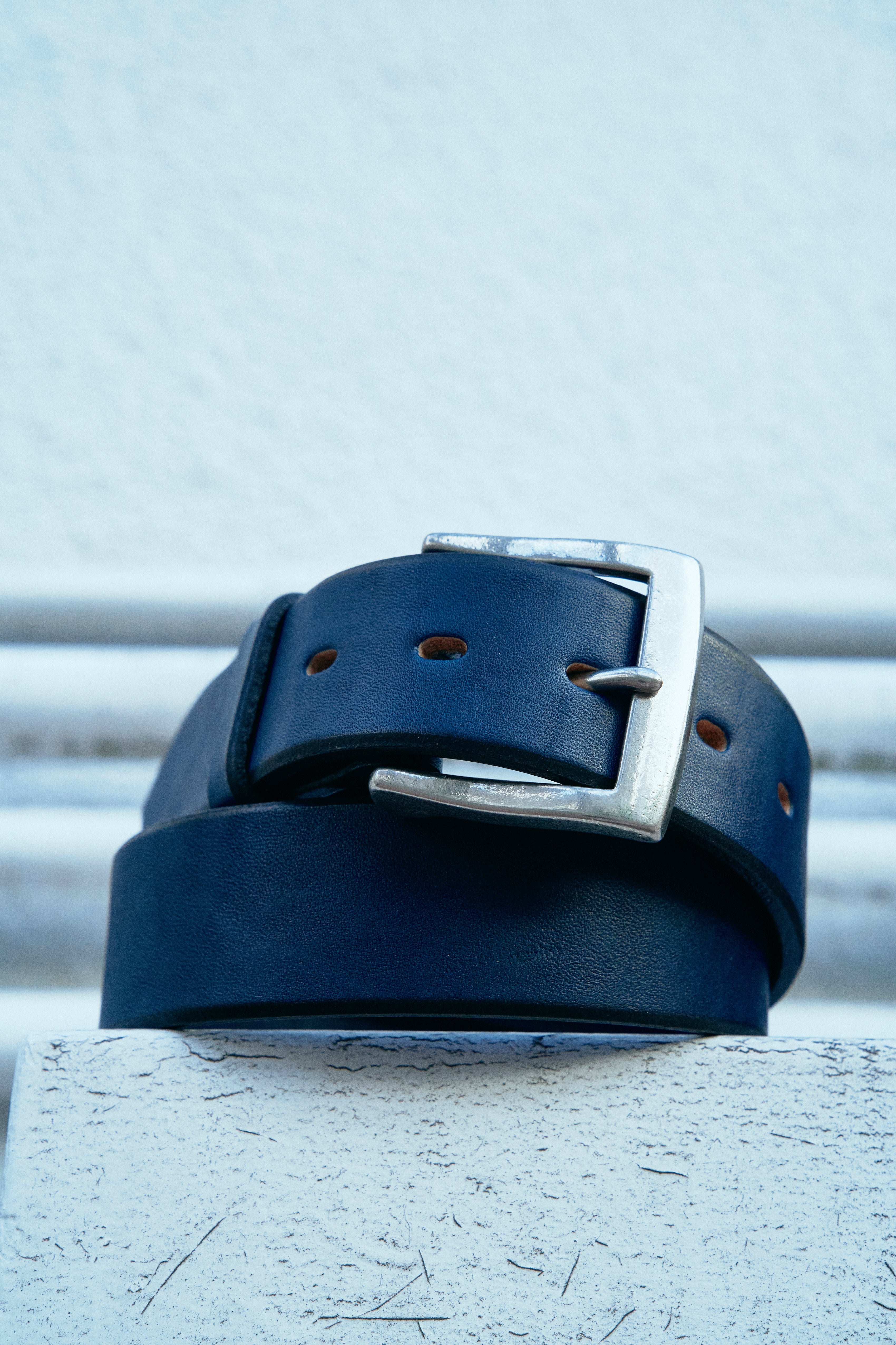 A301-AI Indigo-dyed Belt - SILVER