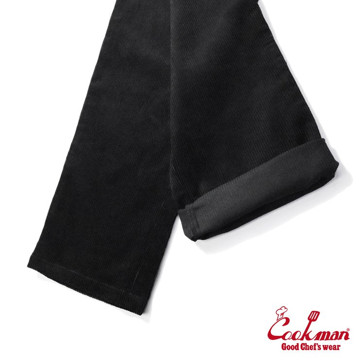 CHEF PANTS SEMIWIDE CORDUROY - BLACK