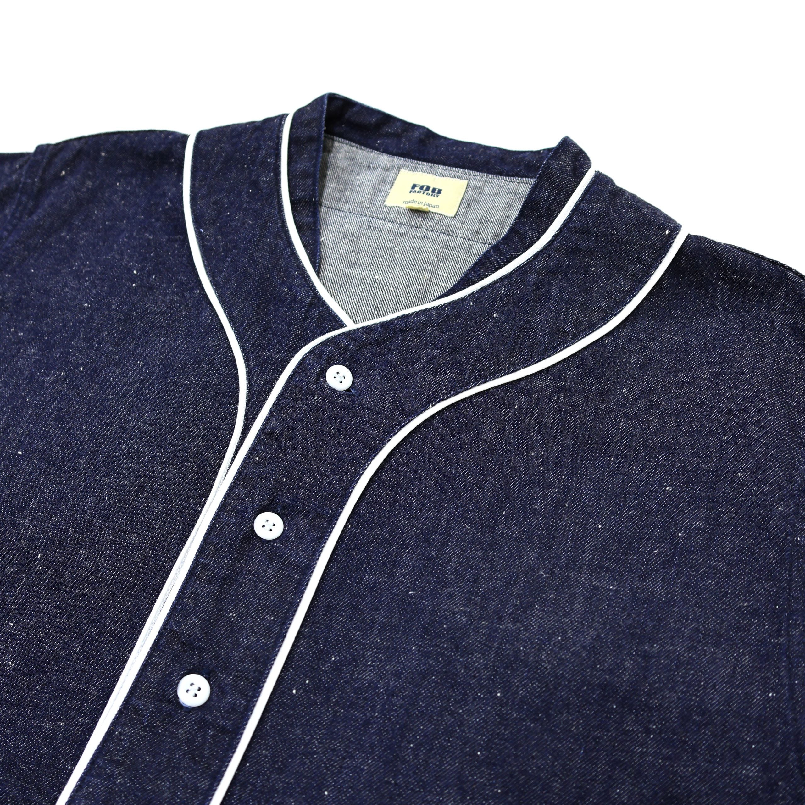 F3490 DENIM BASEBALL SHIRT - INDIGO